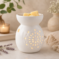 White Medallion Wax Melt Essential Oil Warmer
